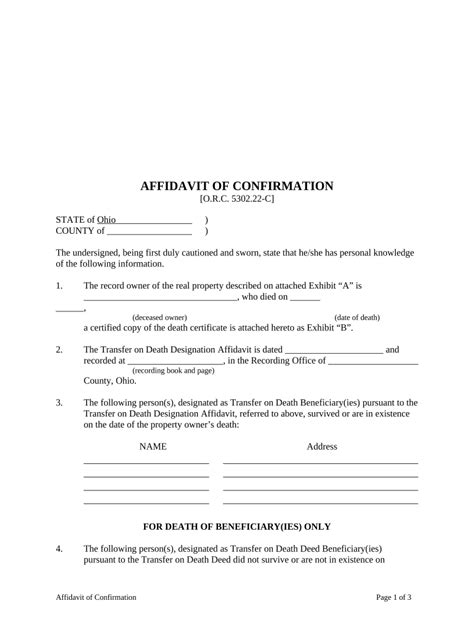 affidavit of confirmation free download|Affidavits .